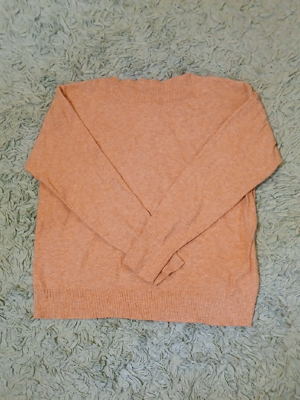 Peyton Primrose Peach Ribbed Crewneck Sweater